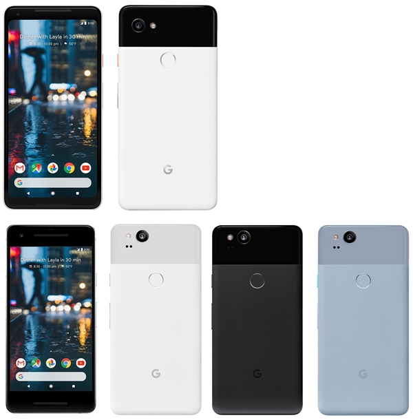 谷歌Pixel 2/XL定妆照曝光:屏占比感人