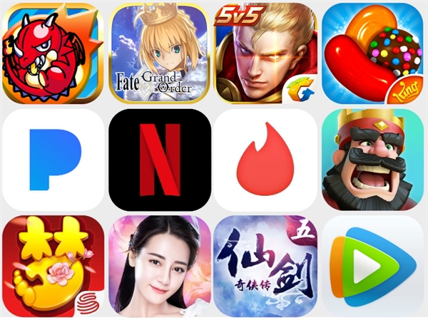 2017年9月国内APP收入排行榜Top 30：手游竟达26款