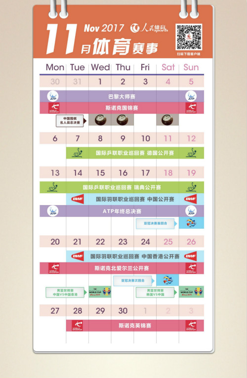 11月体育赛历