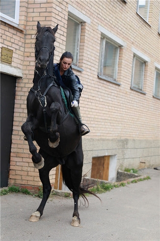 俄罗斯美女快递员骑马送快递 这下火了
