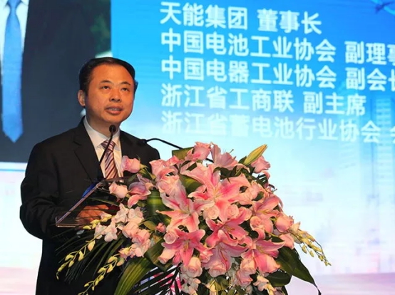 天能蝉联湖州金象企业，张天任董事长发表演讲