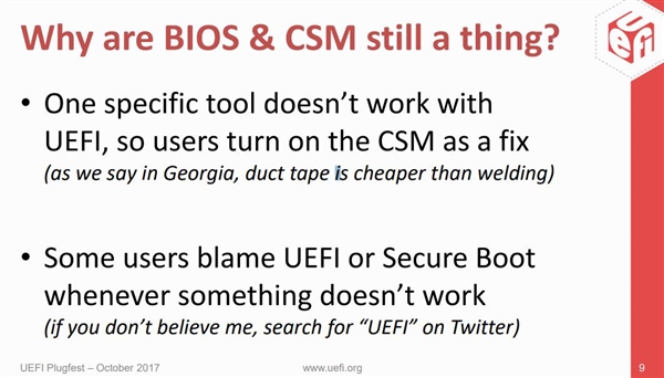 Intel决定2020年封禁UEFI兼容模式：Win7将无法启动