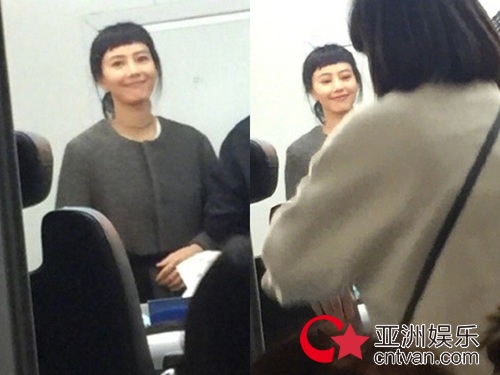 高圆圆齐刘海发型曝光 搭档古天乐金城武刘青云等街头拍戏！