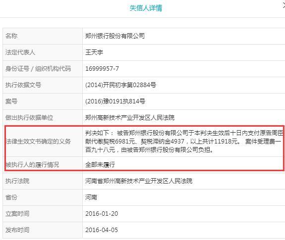 郑州银行港股失意欲回A股：不良率连涨 被法院列为失信人