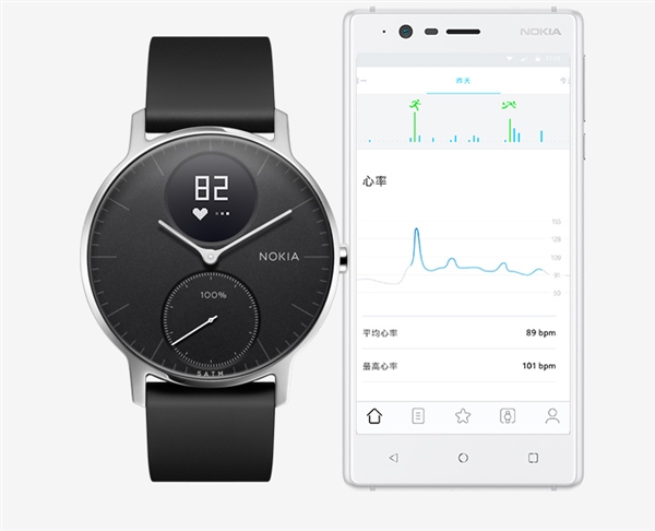 25天续航！诺基亚Steel&nbsp;HR智能手表上架：1968元