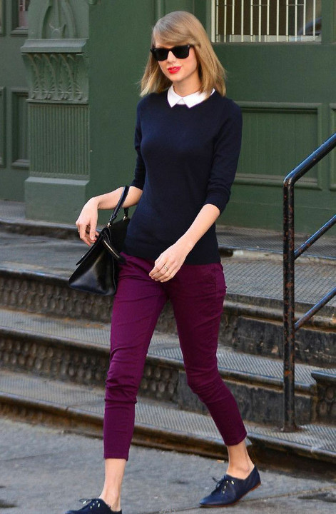 2014秋冬流行之梦幻紫色&nbsp;时尚达人私下着装