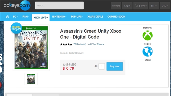 育碧一代猛作：《刺客信条：大革命》79美分促销