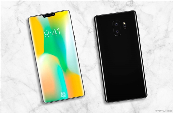 三星 Note10渲染图曝光：刘海屏设计 超高屏占比