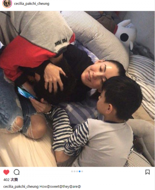 张柏芝晒和俩儿子幸福日常视频截图