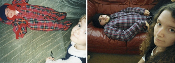 姐弟俩为庆祝父母珍珠婚重拍童年旧照&nbsp;画面太有爱