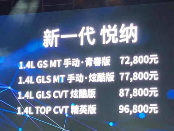 北京现代新一代悦纳售7.28万起，内饰配置升级/搭百度车机系统