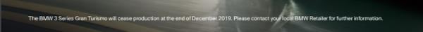 宝马3系GT正式停产 或再无全新一代车型