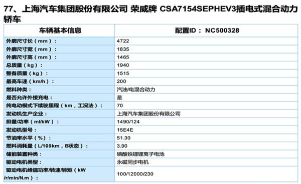 荣威ei6 MAX消息曝光 纯电续航达70km