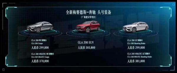 奔驰全新CLA家族正式上市 售29.98-38.18万元/猎跑版首次引入国内
