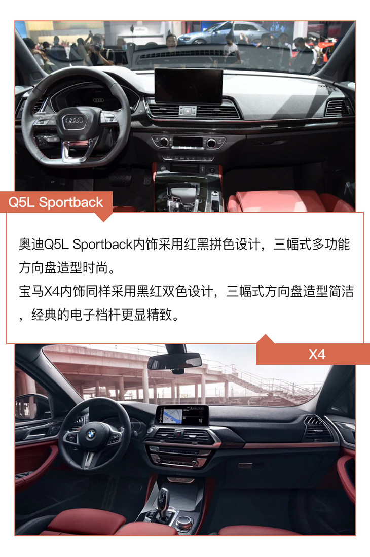 2020北京车展：奥迪Q5L Sportback对比宝马X4