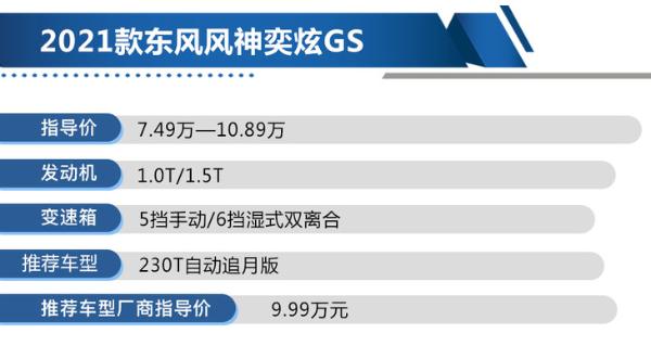 新款东风风神奕炫GS购车手册 230T自动追月版值得买