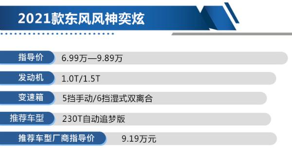 新款东风风神奕炫购车手册 230T自动追梦版值得买