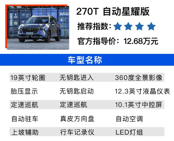 广汽传祺GS4 PLUS购车手册 270T 自动星河版最值得推荐
