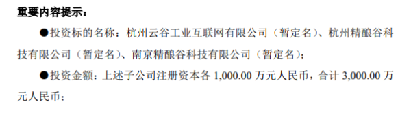 乐惠国际拟以自有资金3000万投资设立3家全资子公司