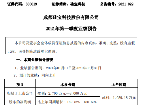 硅宝科技2021年第一季度预计净利增长160%-189% 建筑用胶收入增长