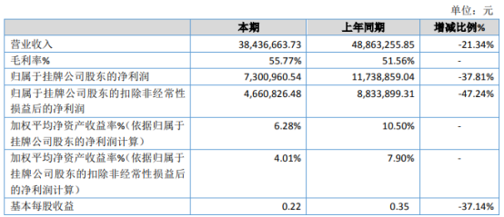 华仿科技2020年净利730.1万下滑37.81% 营业外收入减少