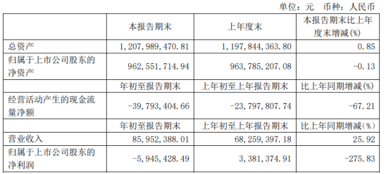 泰禾智能2021年第一季度亏损594.54万 理财产品收益减少
