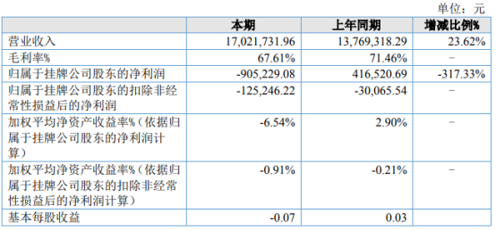 极致科技2021年上半年亏损90.52万由盈转亏 毛利率下降