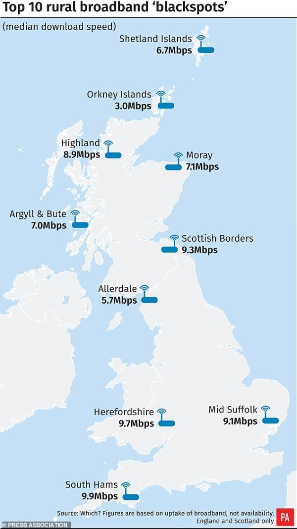 英国“宽带网速地图”出炉！伦敦金融城网速竟比山间乡村还差？