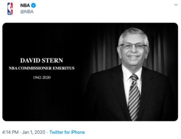 NBA前总裁去世享年77岁 没有大卫·斯特恩就没有今天的NBA