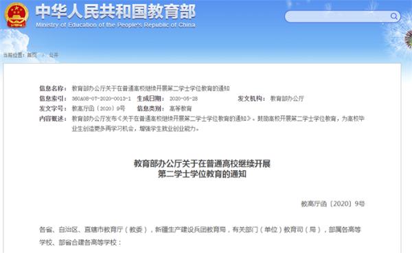 培养复合型人才！教育部宣布第二学士学位今年起招生 这些人可报考