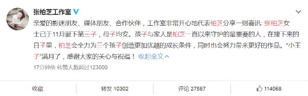 张柏芝承认三胎 张柏芝三胎父亲究竟是谁呢？