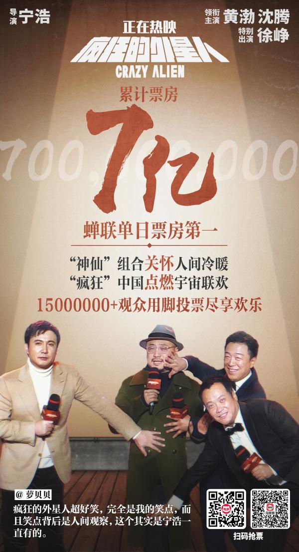 《疯狂的外星人》票房破七亿发特告片 中国式外星人欢乐亮相