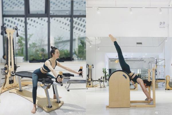 王鸥晒健身照身材吸睛 紧身运动衣露性感小蛮腰