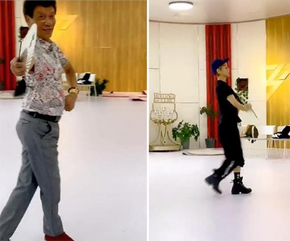 宁静78岁爸爸罕露面 父女俩跳扇子舞活力满满