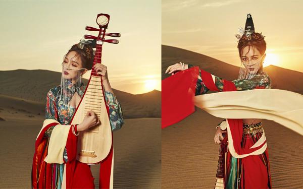 女明星敦煌飞天造型！孟佳谢可寅美中带飒 新疆美女似是画中来