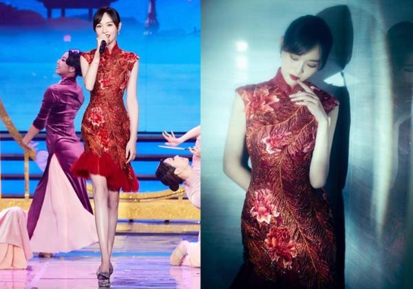 女星旗袍：佟丽娅好温婉 迪丽热巴曲线惹人羡慕