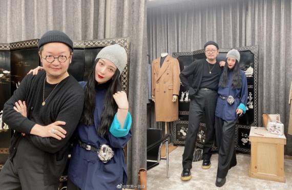 范冰冰与男子合影曝光 穿名族风服饰温婉时尚