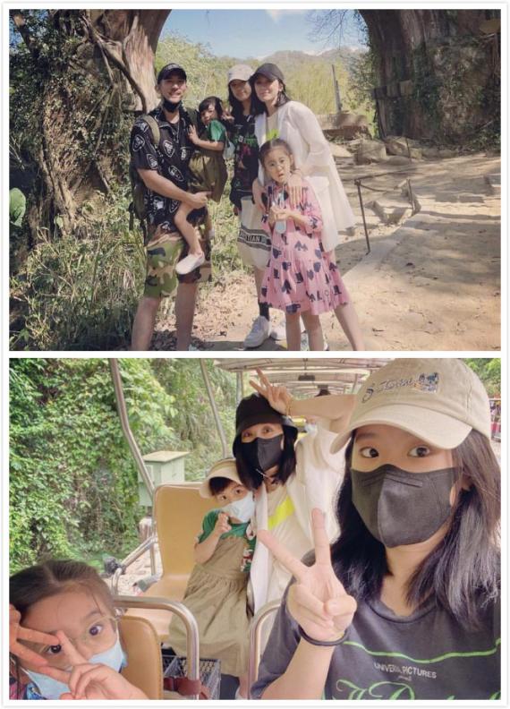 贾静雯修杰楷带女儿出游 咘咘波妞看风景入迷