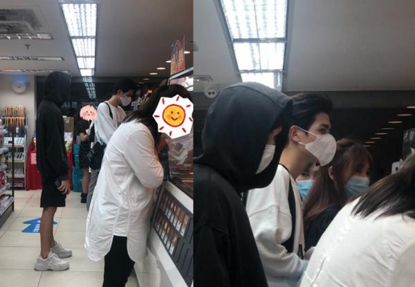 利路修甘望星上海街头散步被偶遇 二人比V合照曝光