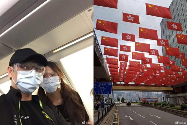 翁虹七一遇全家团聚 晒老公女儿合影大赞祖国防疫政策