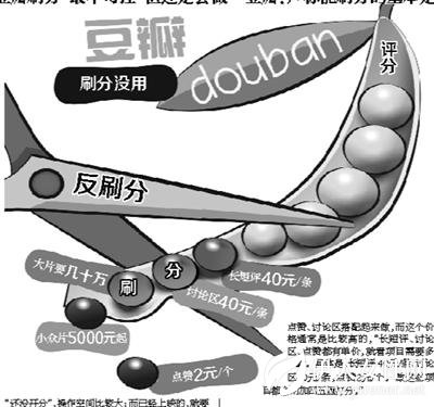 水军公司曝豆瓣刷分价目表 豆瓣：基本都在骗人