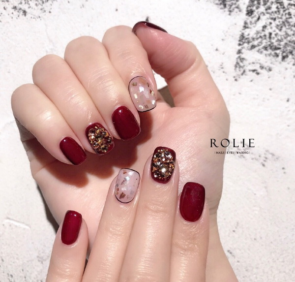 美腻的新娘红色美甲，经典时尚美甲造型