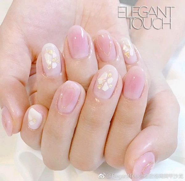 果冻腮红美甲图片，超级可爱美甲款式