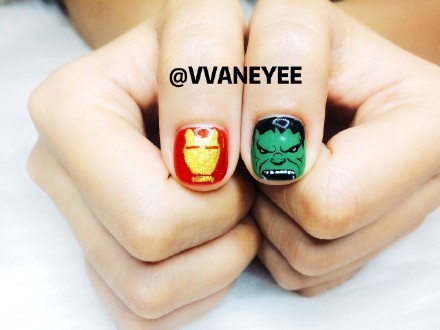 一组漫威超级英雄系列美甲