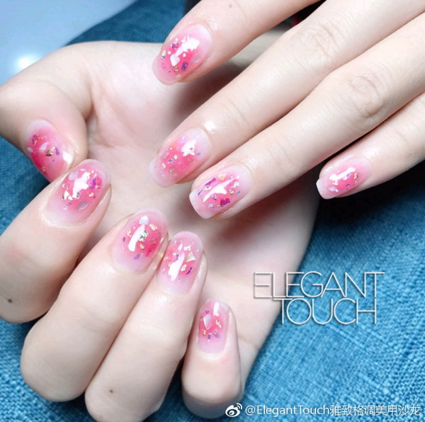 果冻腮红美甲图片，超级可爱美甲款式