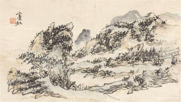 现代国画家黄宾虹 积墨表现技法突出的山水画一代宗师