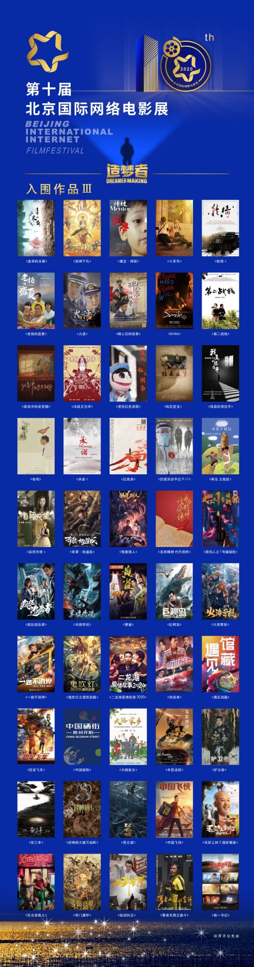 第十届北京国际网络电影展入围作品名单正式公布