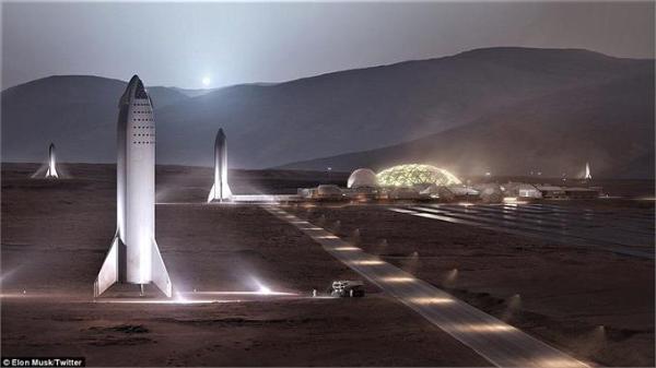 马斯克首次展示SpaceX火星基地概念图 称计划2028年建成