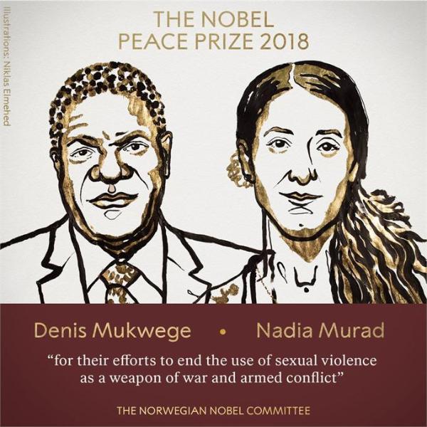 特朗普落选！诺贝尔和平奖揭晓：授予刚果医生和伊拉克少女
