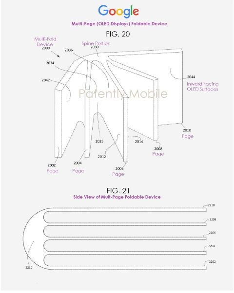 谷歌申请可折叠设备专利：翻折手机、双屏平板、多屏折叠像书册